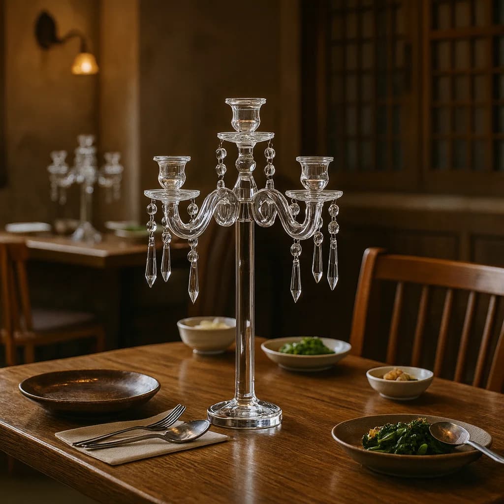 Candeliere in cristallo, candeliere per matrimoni, tavolo da pranzo, decorazione della stanza modello, casa