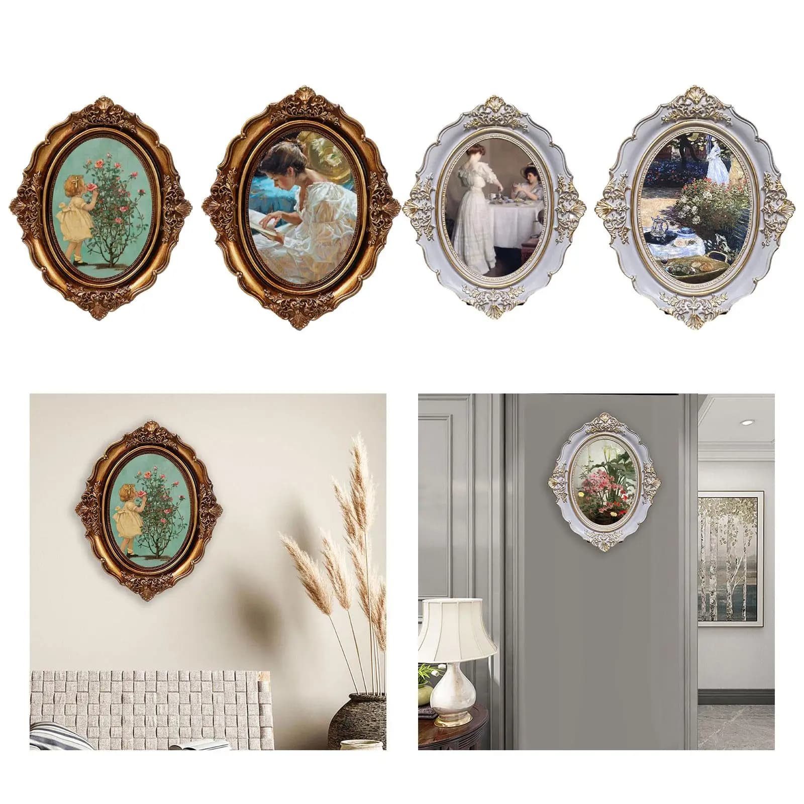 Elegante cornice in stile barocco per esposizione da parete e da tavolo Galleria di foto barocca Decorazioni per la casa antiche