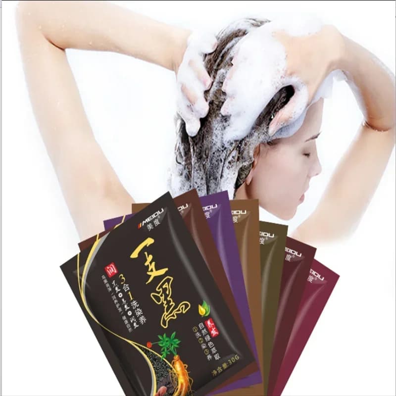 Shampoo per tinture per capelli multifunzionale da 30 g Estratto vegetale non irritante Shampoo per tinture per capelli veloci naturali per donna