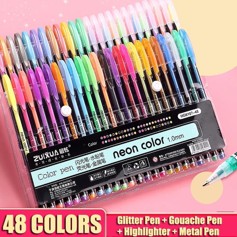 Set di evidenziatori da 12-48 colori Pennarello a punta fine Forniture di cancelleria artistica per scarabocchi Scrapbooking Disegno Scrittura Schizzi