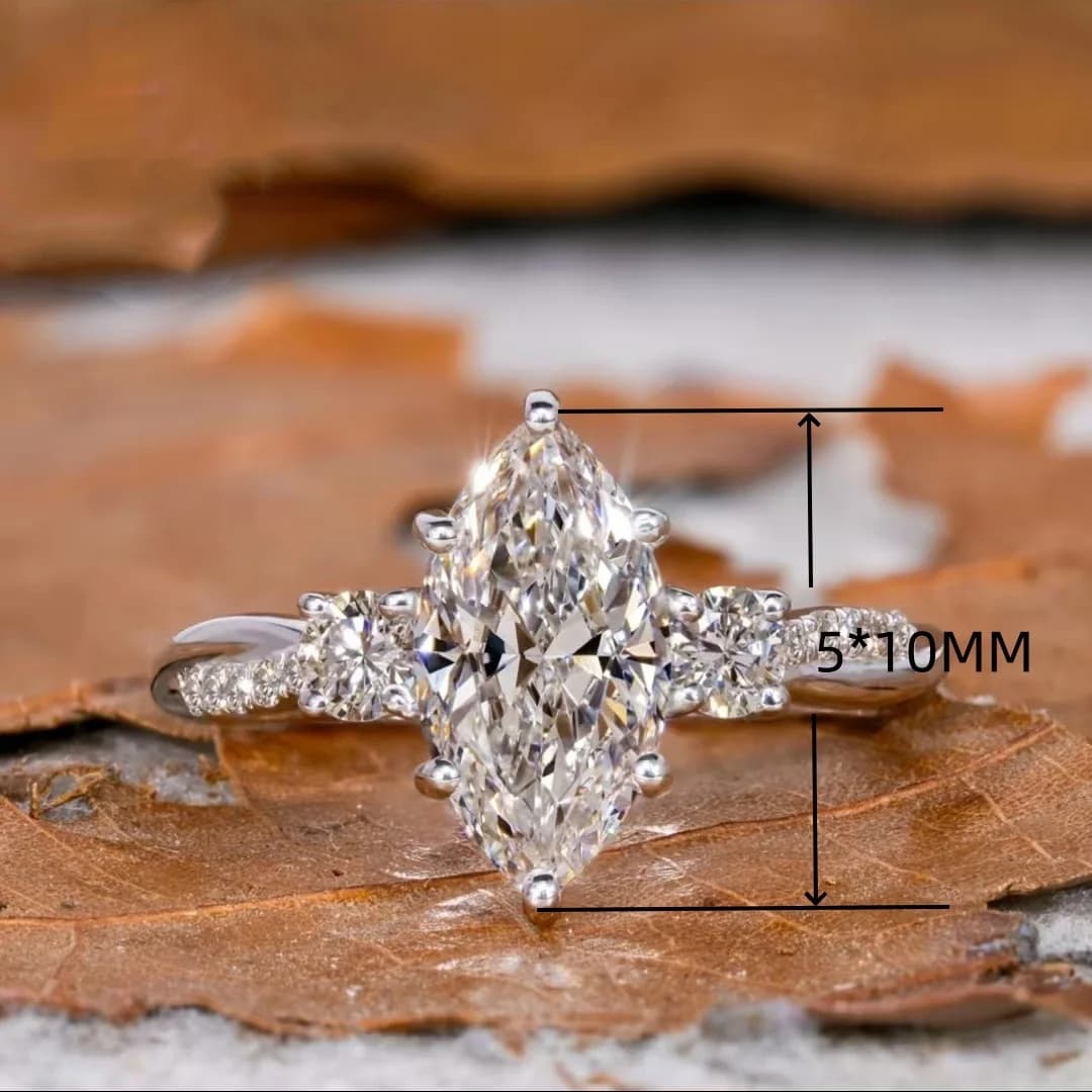 Nuovo anello con zirconi a forma di freccia con zirconi bianchi super scintillanti, gioielli per banchetti da donna, in argento 925 placcato