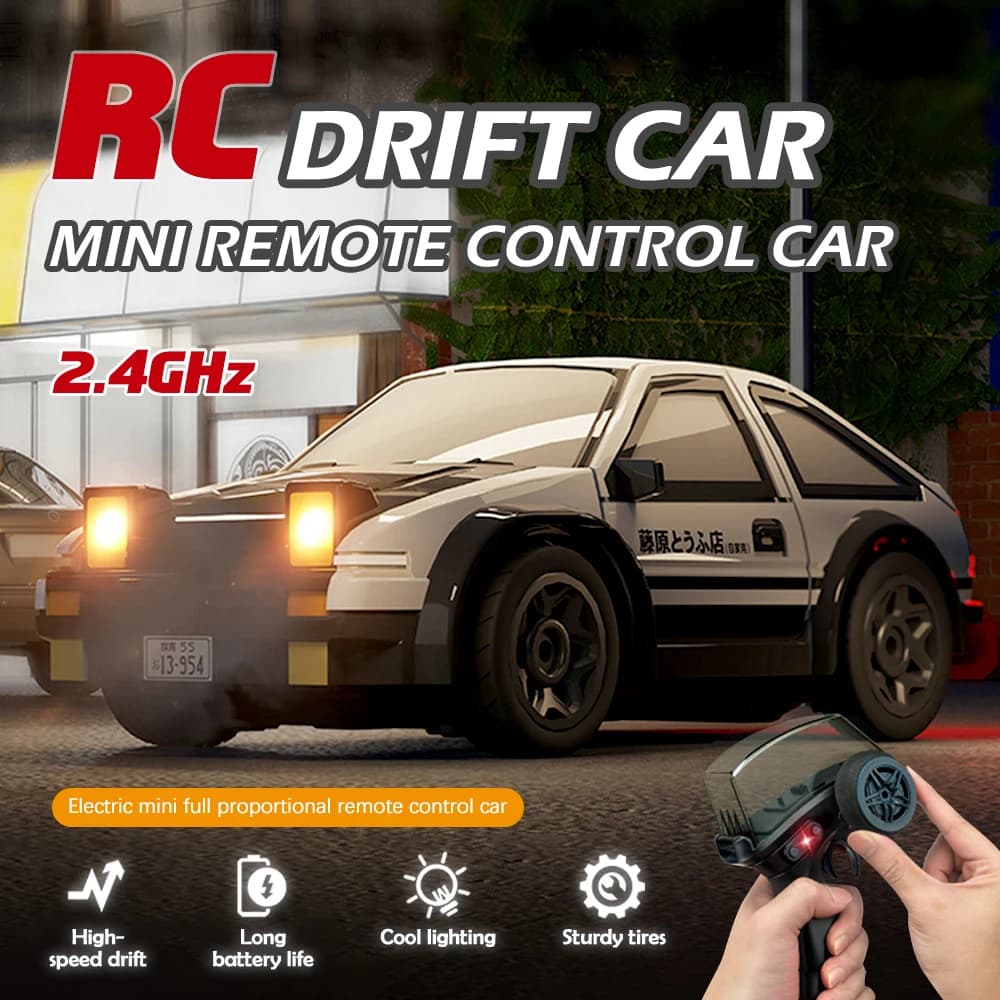 Auto Telecomandata da Drift 1:64, 2.4GHz, Alta Velocità, Mini Auto da Corsa Elettrica, Giocattolo per Feste e Regali