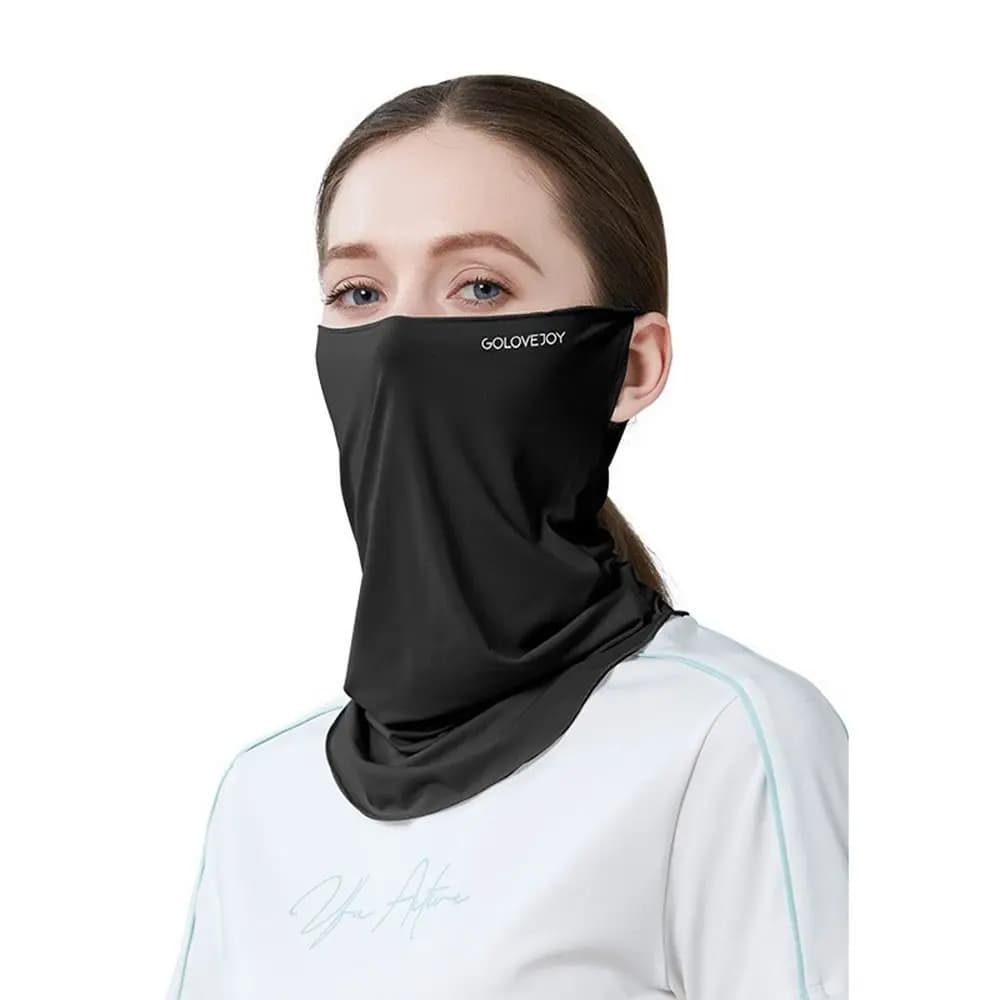 Passamontagna da ciclismo con fascia per la testa, scaldacollo, copriviso e maschera solare in seta ghiaccio