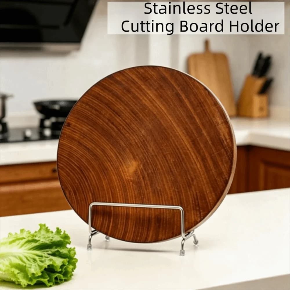 Stable Rustproof Cutting Board Stand Space Saving Stainless Steel Dish Storage Rack Vertical Drain Pot Lid Holder Cabinet