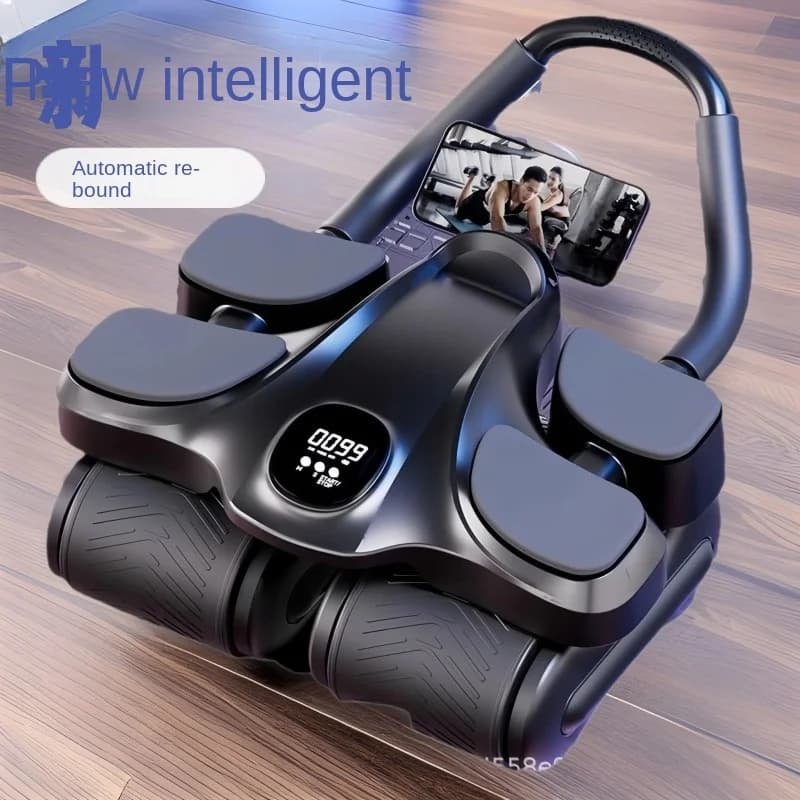 Four wheel abdominal roller with automatic bounce, thin abdominal exercise equipment, abdominal roller for home fitness elbow