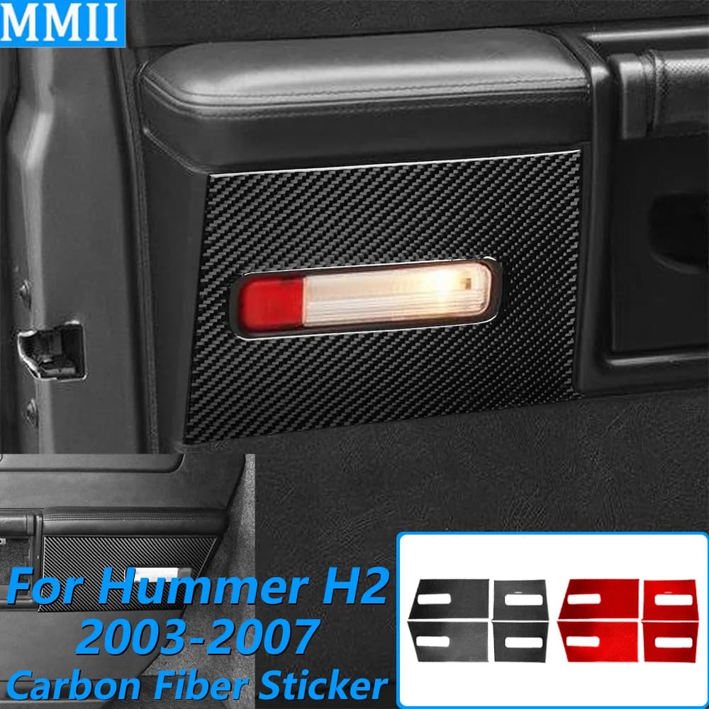Per Hummer H2 2003-2007: Set di Coperture in Fibra di Carbonio per Luci di Benvenuto Anteriori e Posteriori, Accessori Auto, Adesivi per Interni