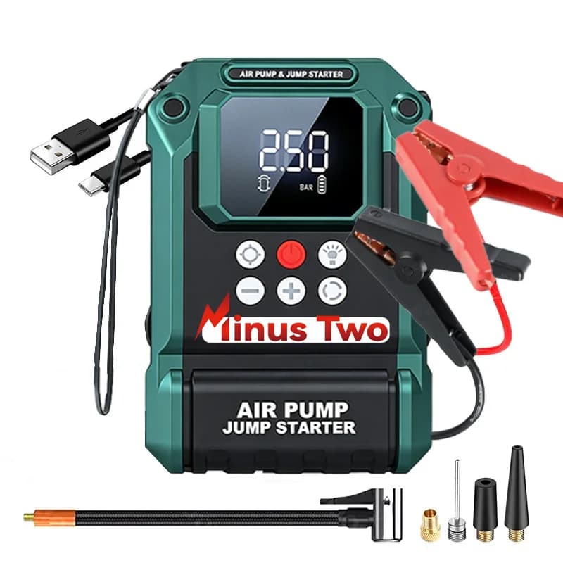 Avviatore di emergenza per auto 12V, compressore d'aria per batterie auto, per auto a benzina e diesel