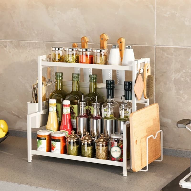 Kitchen seasoning rack Multifunctional countertop seasoning jar Chopsticks cartridge Knife holder Cutting board rack Kitchenware