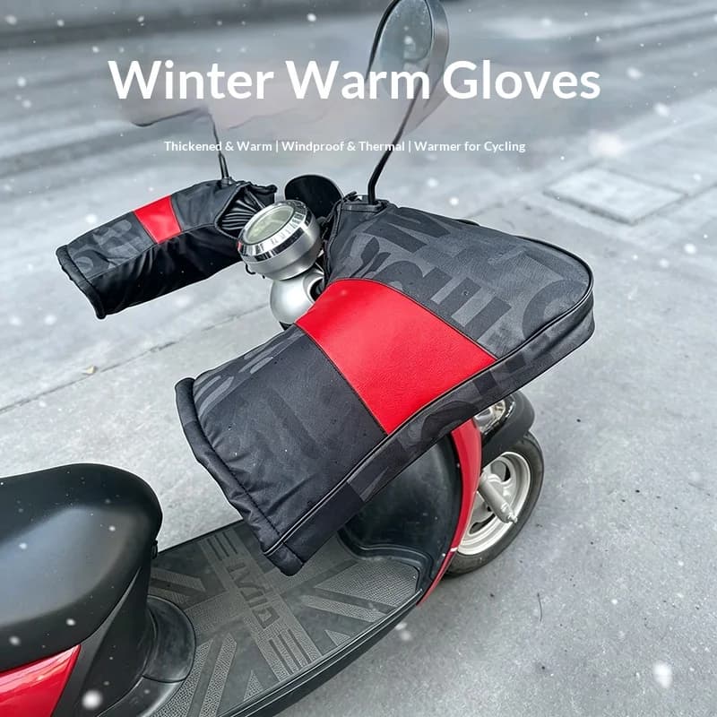 Motorcycle Handlebar Muffs Winter Thermal Handle Bar Gloves Thickened Fleece Waterproof Windproof Motorbike Hand Warmer Mitts