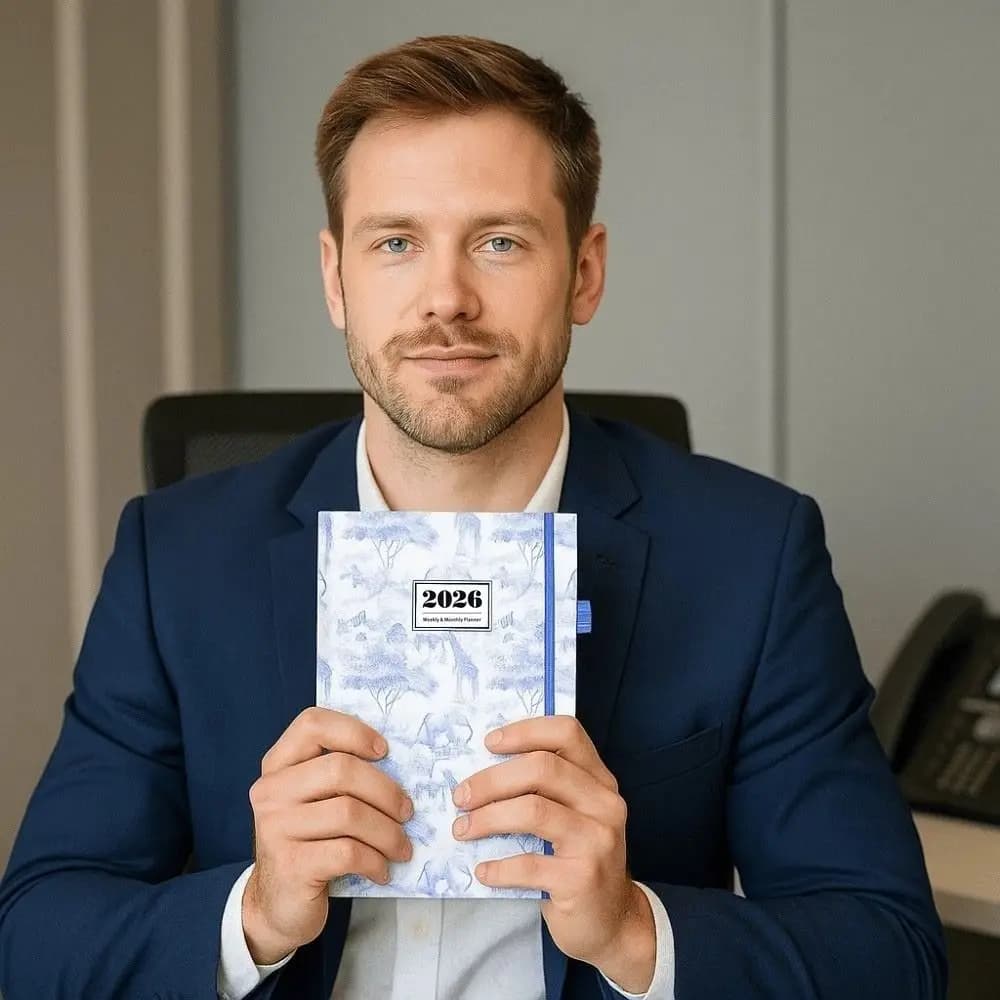 Agenda Planner 2026 in Inglese, Blocco Note Resistente all'Usura, Lista delle Cose da Fare, Copertina in Pelle PU, Portatile