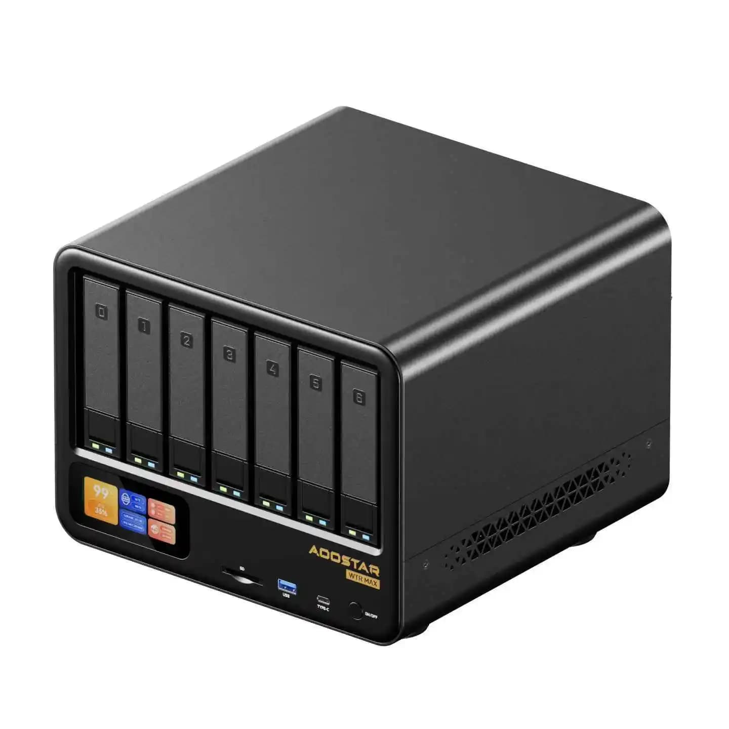 Server NAS Personalizzato con Schermo AMD 8845HS per Uffici Aziendali, Nuovo NAS per Archiviazione di Rete e Backup File