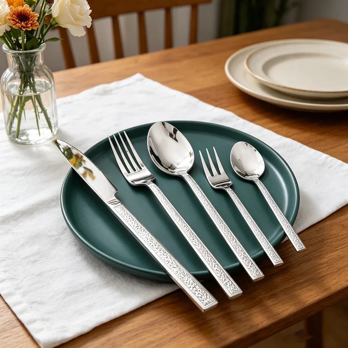 4/5pcs Knife Fork Spoon Dinnerware Mirror Cutlery Set Stainless Steel Cake Fork Coffee Spoon Tableware Kitchen Party Flatware