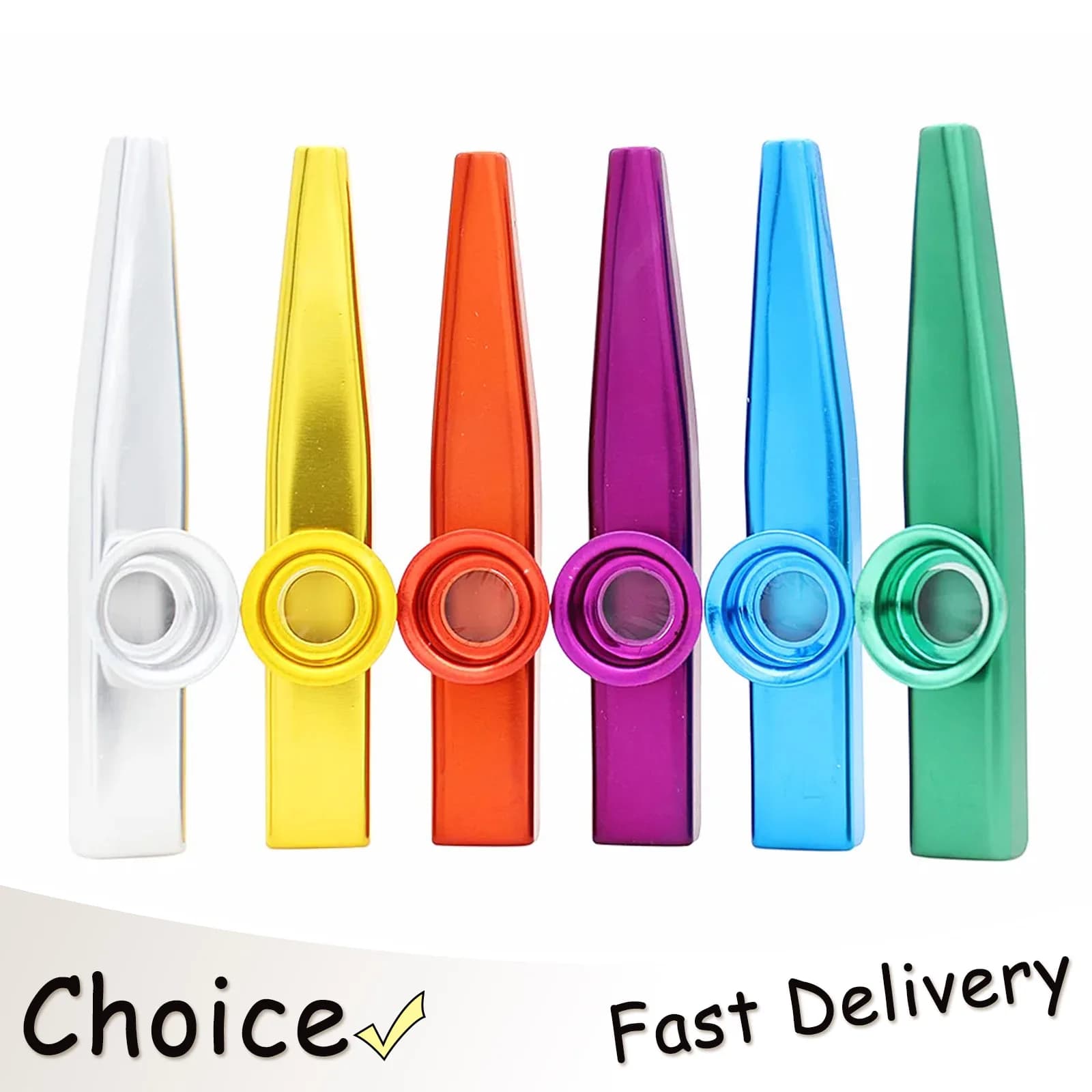 SLADE Kazoo in Metallo Colorato con Diaframmi per Flauto Kazoo, Compagno per Ukulele e Chitarra, Kazoo Standard Portatile