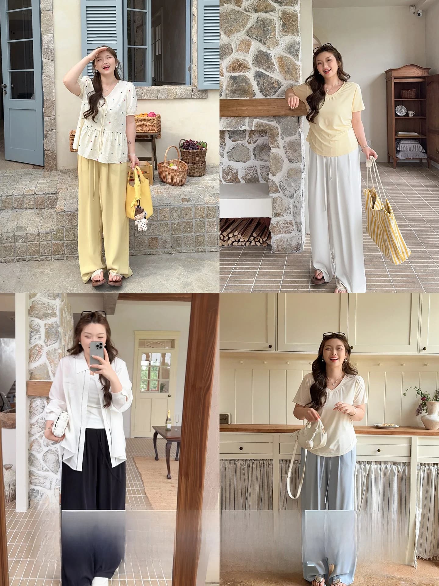 Pantaloni casual a vita alta, nuovo stile estivo, in tessuto Sambon rinfrescante, taglie forti, da donna, con gamba dritta e svasata, effetto jeans