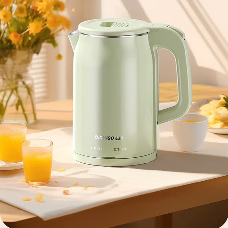 2L Large Capacity Electric Kettle 1500W Double Layer Stainless Steel Home Water Kettle With Keep Warm Automatic Power Off
