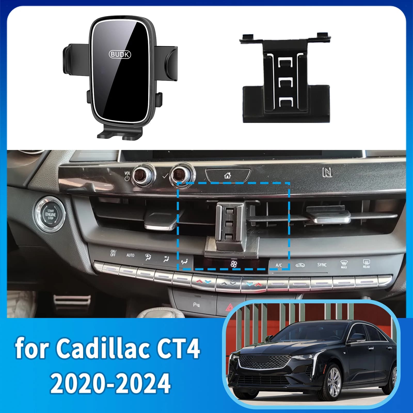 Supporto per telefono cellulare per auto per Cadillac CT4 2020 2021 2022 2023 2024 Supporto di navigazione Accessori auto Staffa GPS