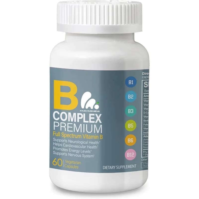 Full spectrum B vitamins for energy and immune support - Complex supplements B -60 capsules