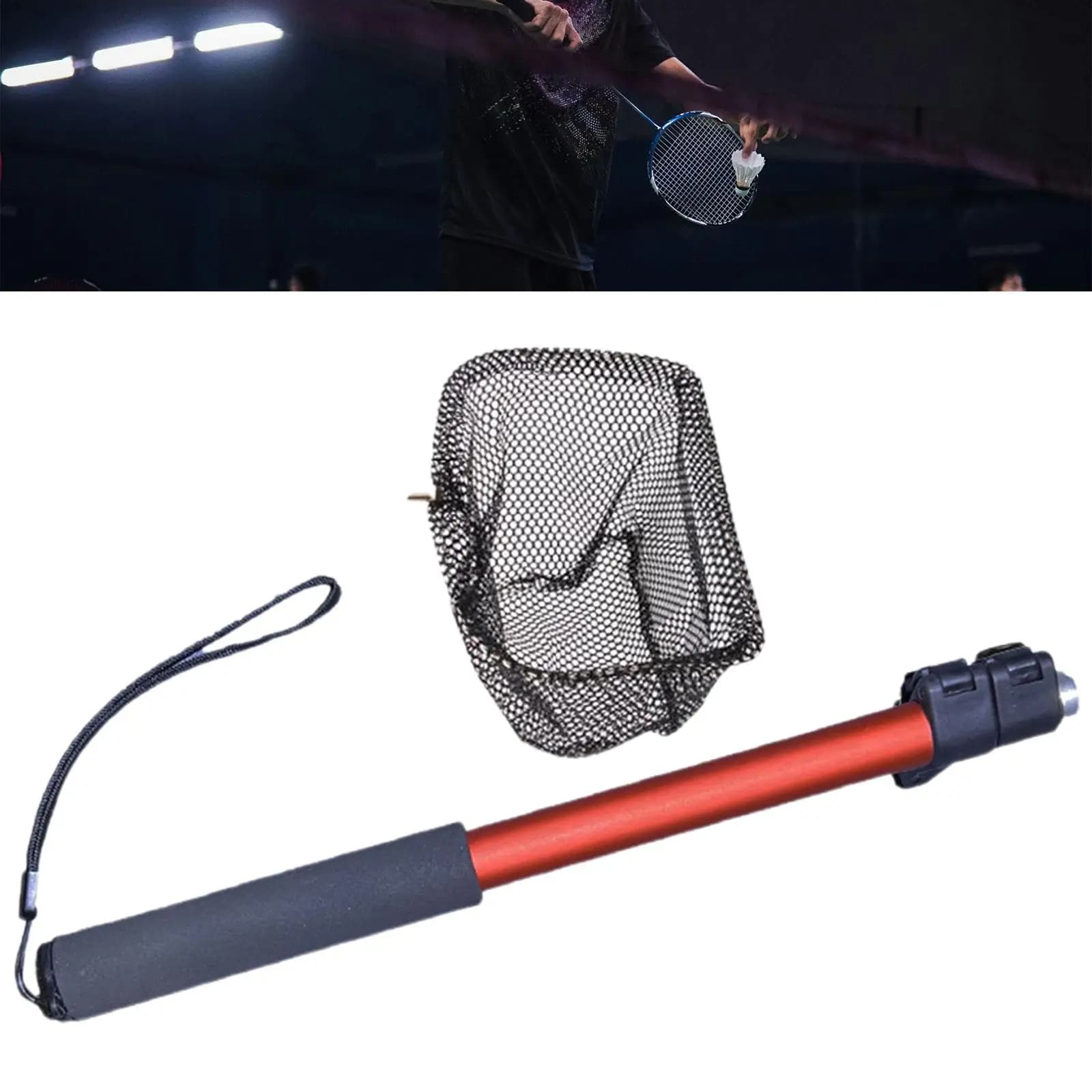 Metal Tennis Ball Retriever Adjustable Gathering Picker Telescopic Ball Case Net for Sports Exercise