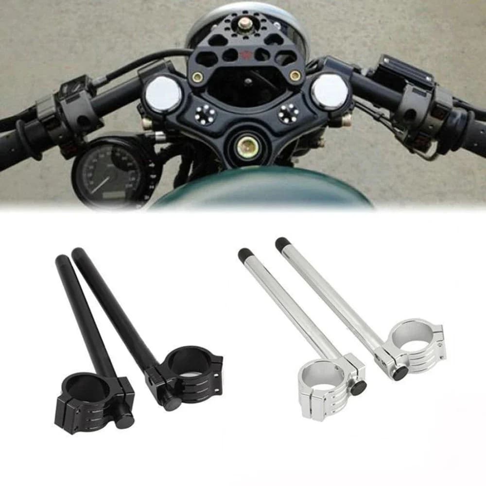 35mm/37mm/38mm/39mm/41mm/43mm/45mm/48mm/50mm/51mm Forcelle 2 x Manubrio In Alluminio Moto CNC Clip-on Racing Grip Manubrio