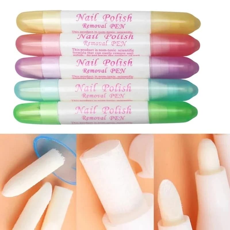 1 pz Penna Correttore per Smalto Gel UV con 3 Punte, Strumento Ricaricabile per Rimozione Smalto e Manicure, Penna Correttore per Nail Art
