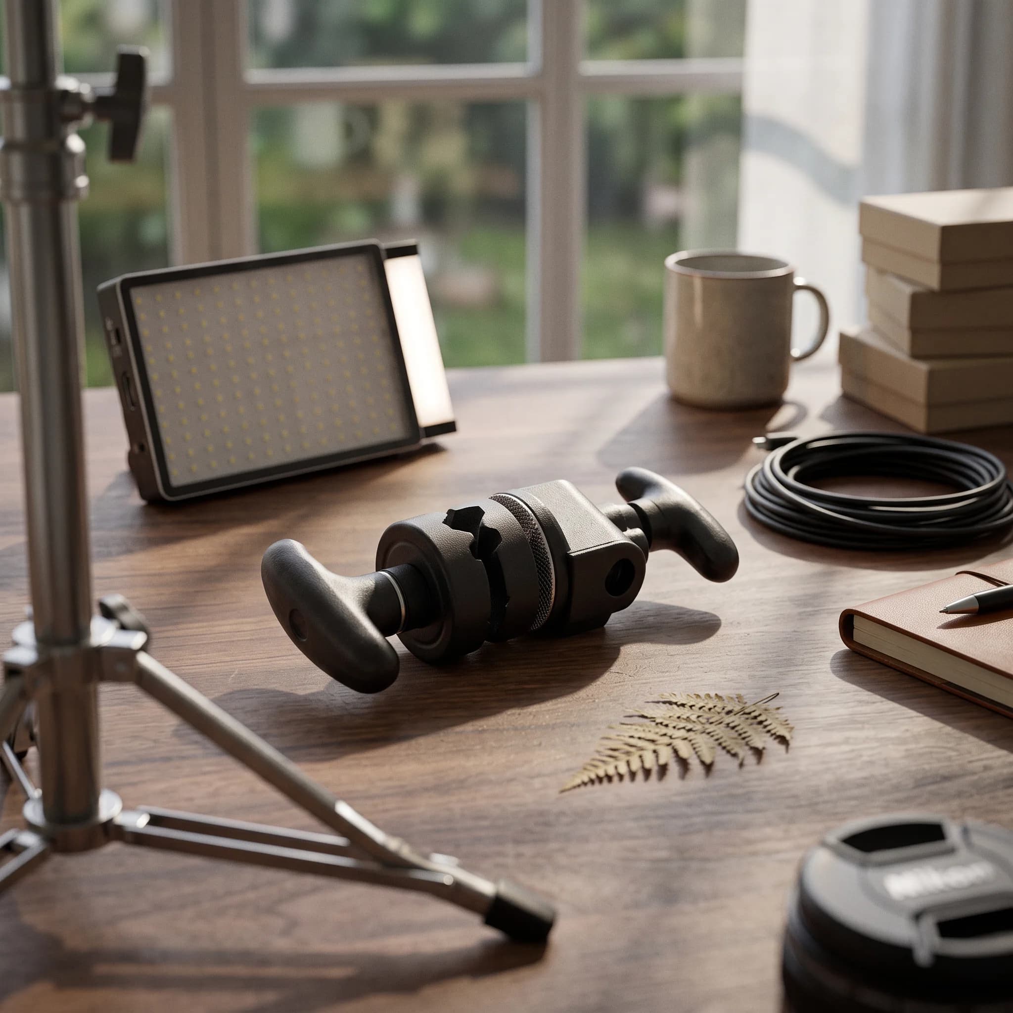 Swivel Clamp with V-Grooves Heavy-Duty Camera Accessory Clamp Mount Sturdy Secure for Photographers, Studio, on-Location Rigging
