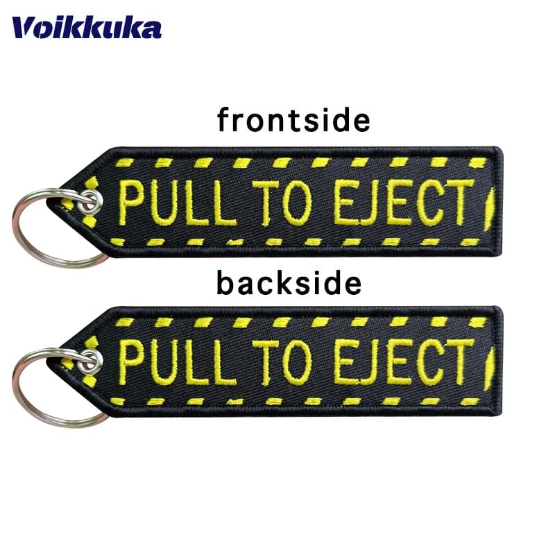 1PC 2PCS 3PCS 3 confezioni Vendita Tirare per espulsionare entrambi i lati Ricamo Freccia Tag Etichetta personalizzata Portachiavi Accessori chiave moto