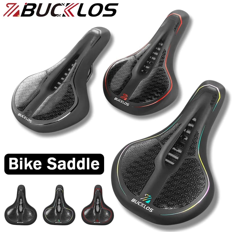 BUCKLOS Sella sospesa MTB Cuscino per sedile da ciclismo in pelle PU Sedia da bici ergonomica cava Selle sospese per bici da strada