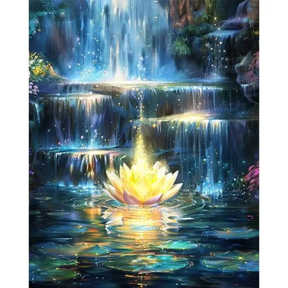 RUOPOTY Golden Lotus Diamond Painting Kits Diy Crafts Diy Gift Flower Full Round Abstract Home Wall Art Decor Diamond Embroidery