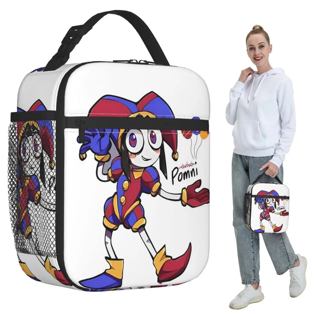 L'incredibile circo digitale divertente borsa per il pranzo isolata per bambini scuola frigo scatola termica per alimenti tote contenitori per il pranzo portatili