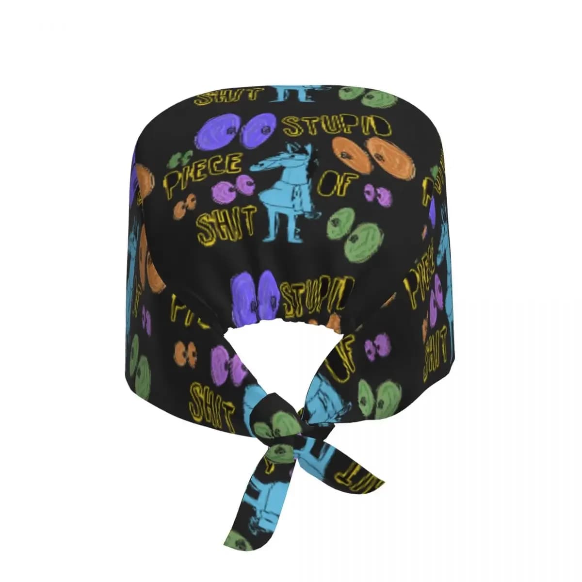 Cartoon Bojack Horseman Stupid Piece Of Shit Scrub Hat Doctor Working Surgical Cap Unisex Adjustable Nursing Caps for Dentist