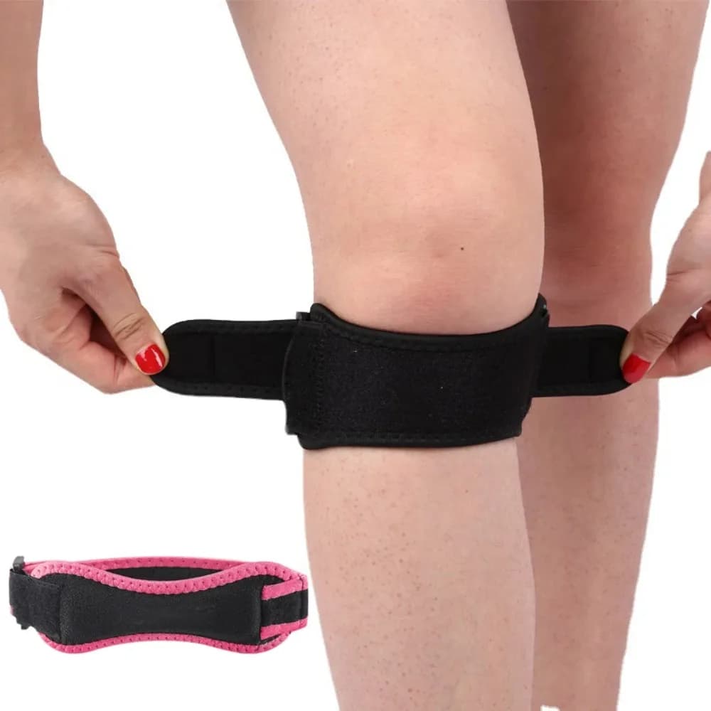 Supporto per Ginocchio a Compressione, Fascia Regolabile per Tendine Rotuleo, Protezione Antiurto per Basket e Sport