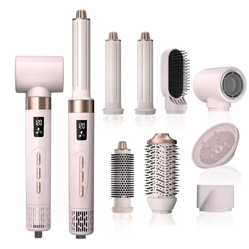 110000RPM 8‑in‑1 Multi‑Function High‑Speed One‑Step Hair Dryer, Straightener Curler Ionic Hot Air Brush Styling Tool