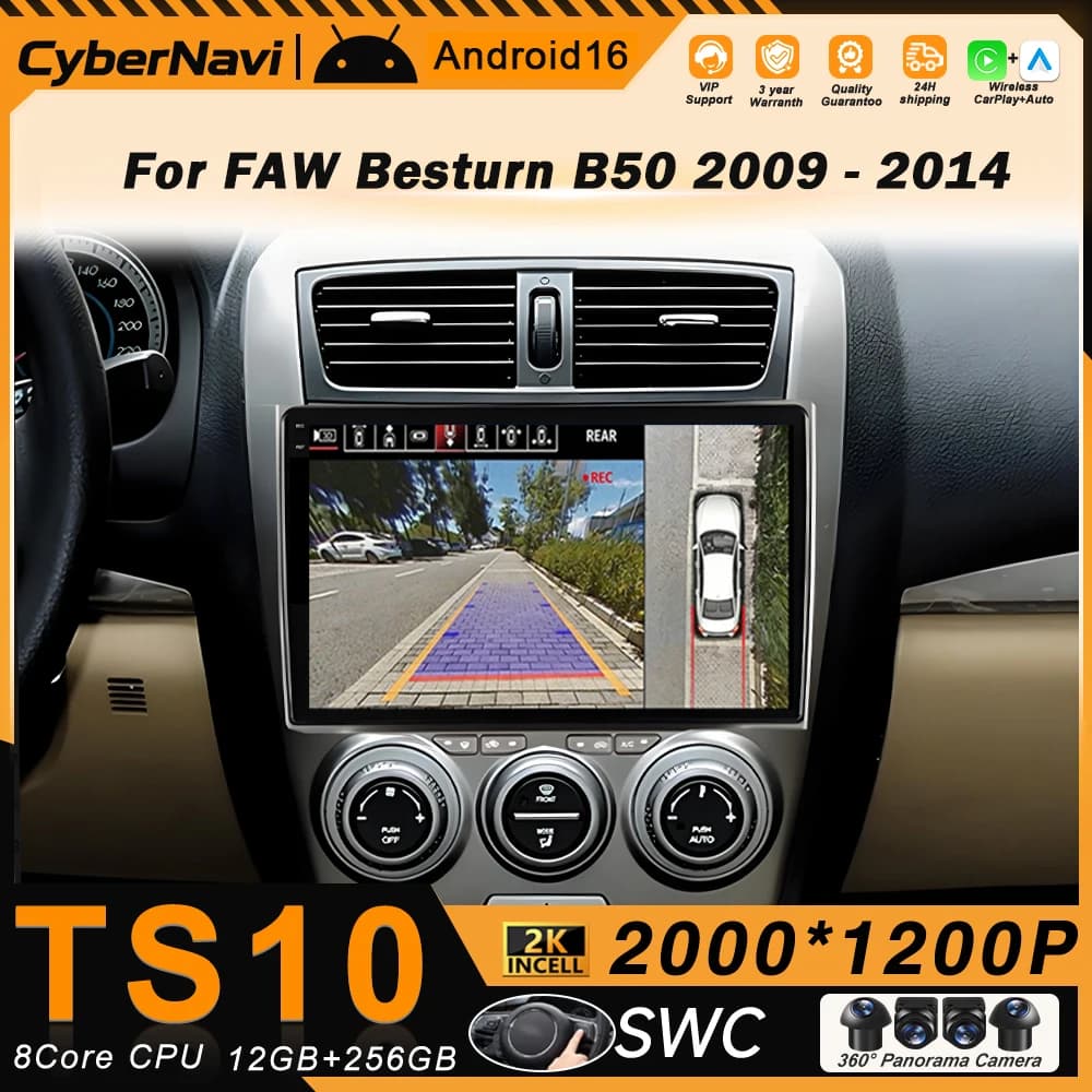 Autoradio Android Auto per FAW Besturn B50 2009-2014 4G WIFI Carplay SWC Lettore Multimediale Stereo Video GPS Navigazione Bluetooth
