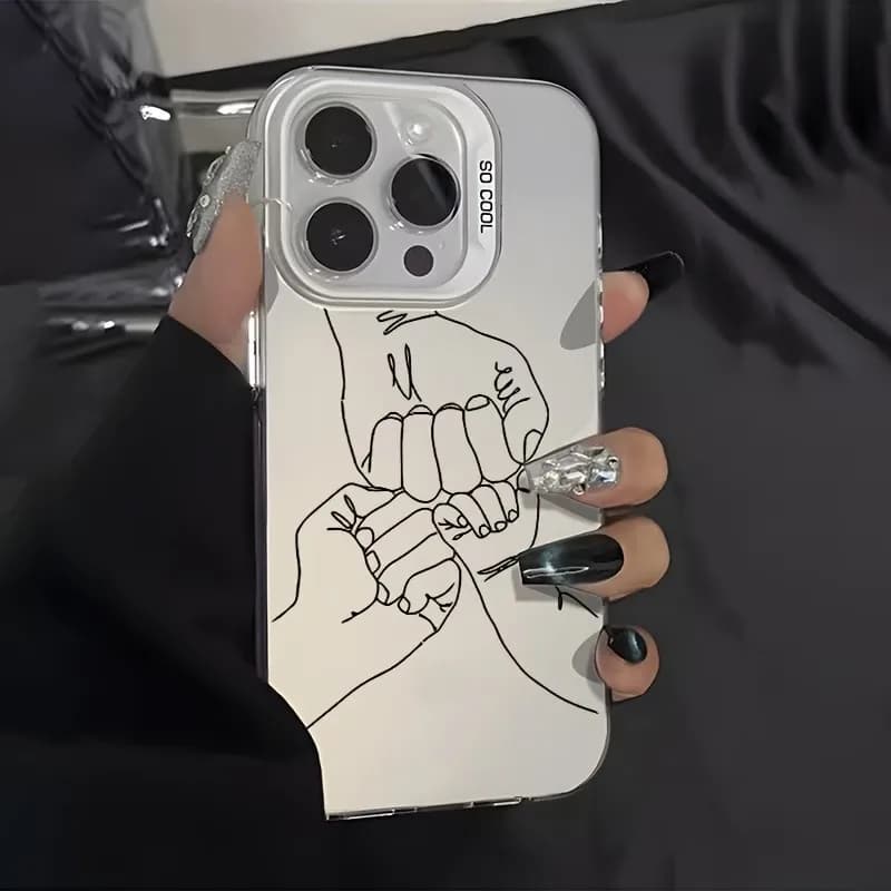 Cover Antiurto con Motivo Famiglia Calda per iPhone 17 16 15 14 13 12 11 Pro Xs Max Mini 8 7 Plus Air XR X 17e 16e