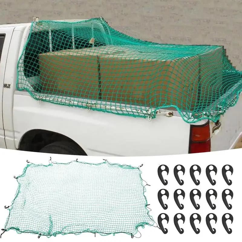Rete di sicurezza per rete da letto per camion per accessori per auto con corda elastica per viaggi in spiaggia da pesca in campeggio