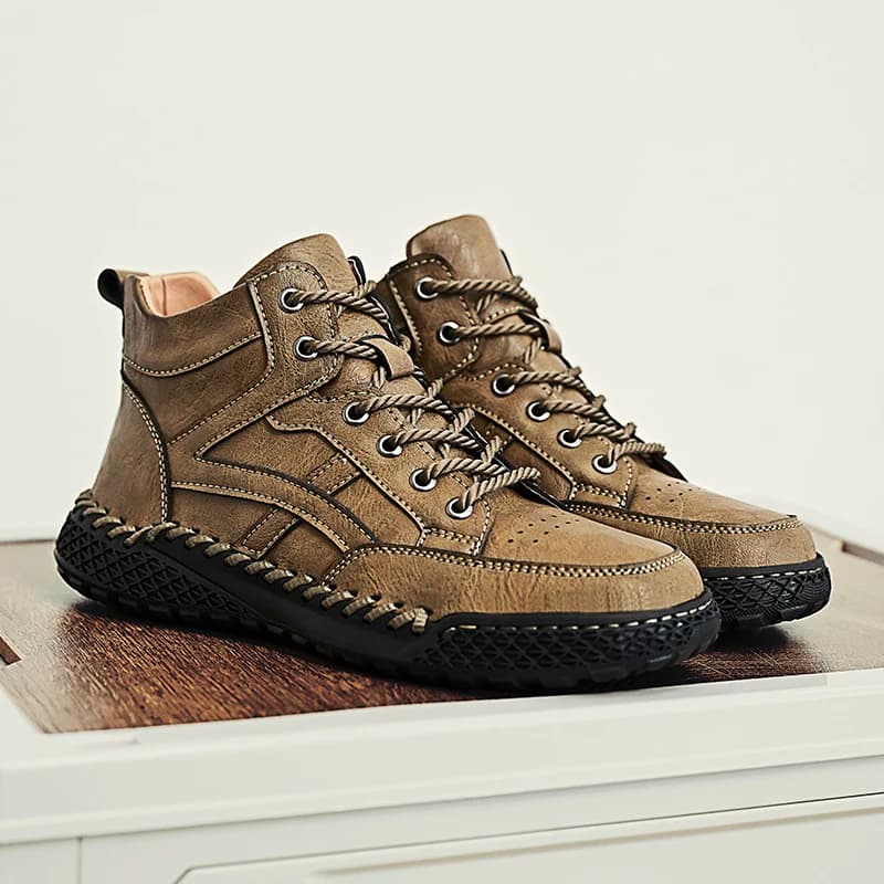 Nuovi Stivali da Uomo Autunno-Inverno, Moda Casual, Fatti a Mano, Alti, Morbidi, Traspiranti, Antiscivolo, Caldi, con Suola Piatta, Scarpe da Trekking