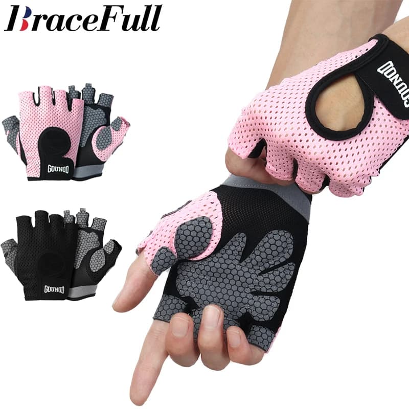 1 pair of weight lifting gloves, complete palm protection, gym training gloves, cycling, exercises, breathable, light for woman man