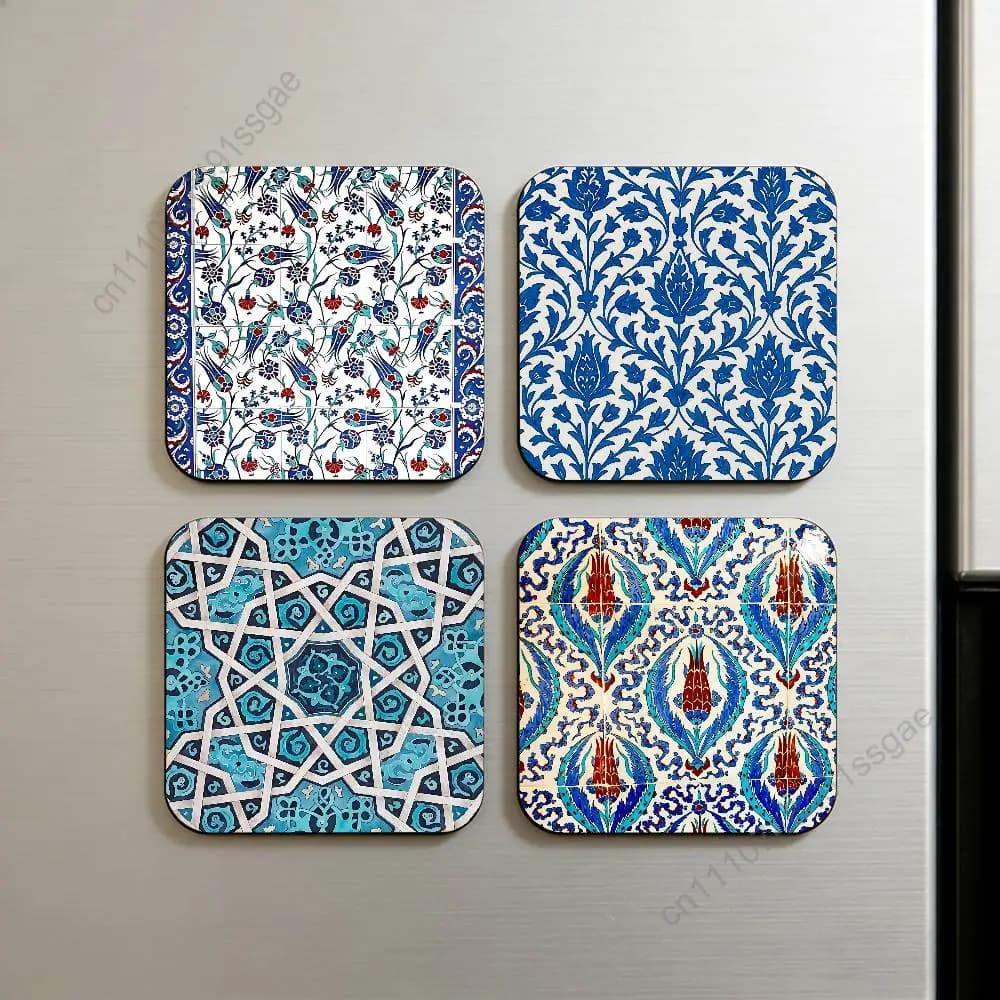 Magneti decorativi per frigorifero con motivi di piastrelle Art I-Iznik, magneti divertenti per frigorifero, per cucina, casa, ufficio, lavagna, decorazione per armadietti
