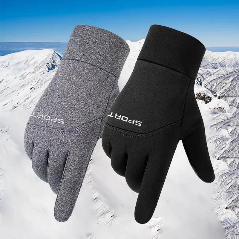 Guanti invernali touchscreen da esterno Guanti da uomo caldi impermeabili alla moda con dita intere per ciclismo, sport, sci