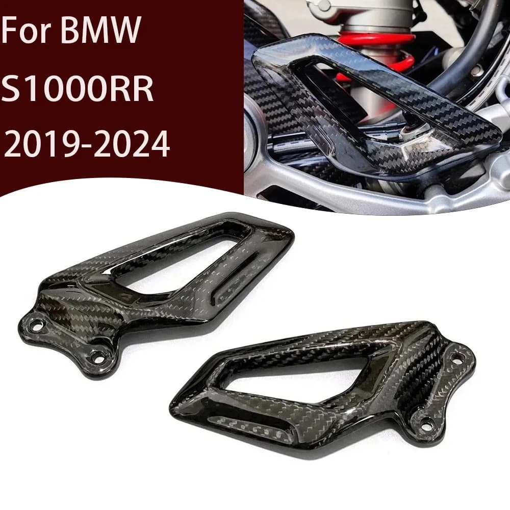 For BMW S1000RR 2019 2020 2021 2022 2023 2024 100% Carbon Fiber Motorcycle Accessories Heel Plates Guards Footrests
