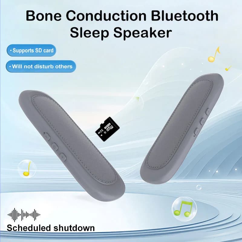 Mini altoparlante Bluetooth a conduzione ossea Aiuto per il sonno Barra audio wireless sotto il cuscino Scheda TF stereo Lettore musicale MP3 Spegnimento temporizzato