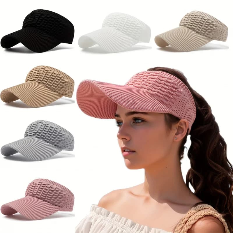 1pc cappelli da sole anti-UV da donna berretti con visiera superiore vuoti regolabili traspiranti per tennis golf corsa viaggi spiaggia sport cappello da esterno