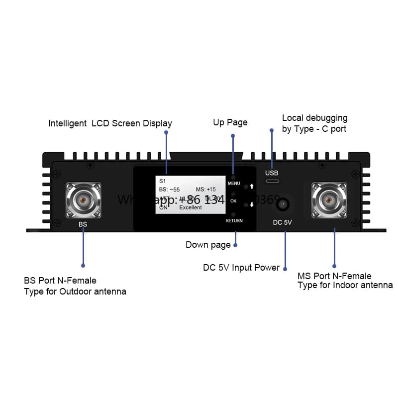 Ripetitore di banda digitale selettivo personalizzato dual band 2G 900 MHz 4G 1800 MHz con controllo WIFI