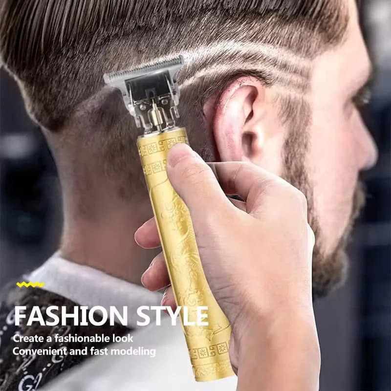 Waterproof beauty beard set with USB charging, low noise haircuts, men's body haircut T9 wireless retro