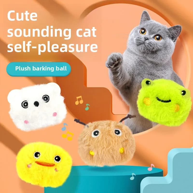 Giocattolo teaser per gatti touch con suoni di animali - Gioca a rana/uccello/racchetta/pulcino/mouse - Denti delicati e sicuri, resistenti ai morsi per gli animali domestici