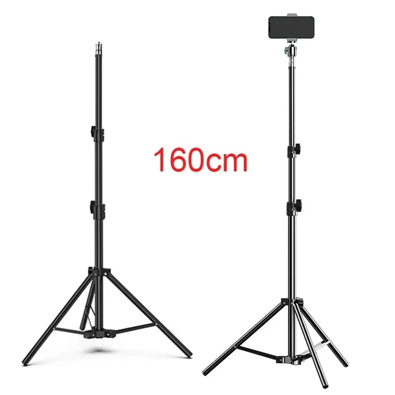 160cm Live Broadcast Tripod Landing Type Camera Anchor Selfie Light Frame Metal Thermometer Phone Holder JJ2709