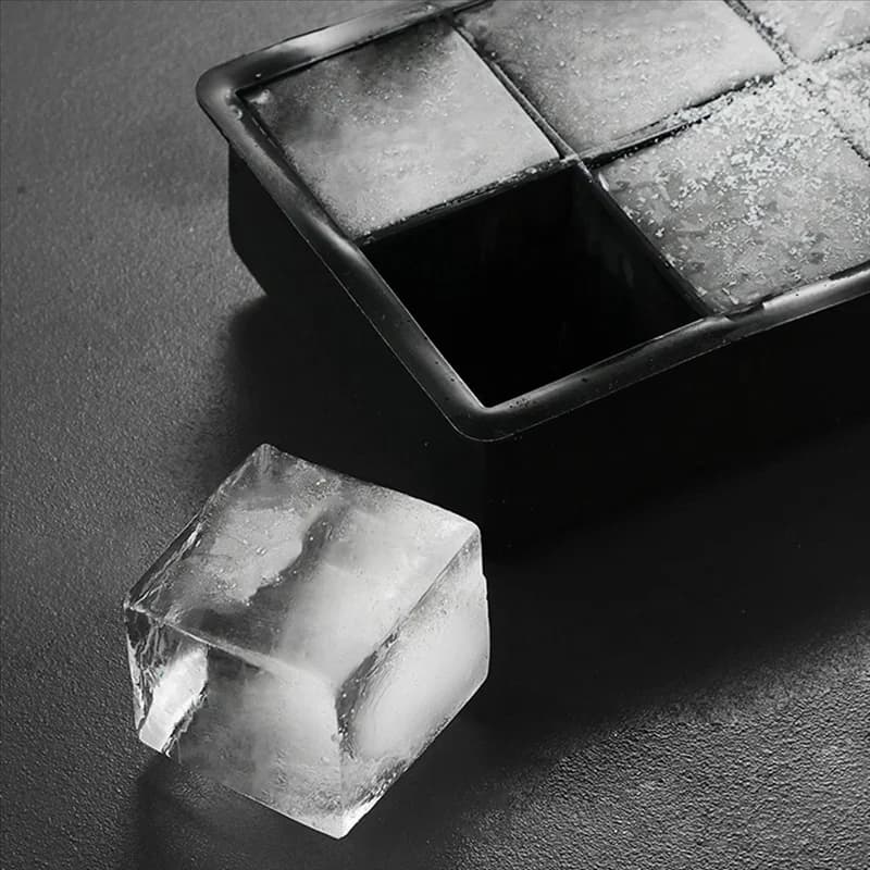 N09R-Silicone Stampo per ghiaccio Quadrato Torta di ghiaccio Vassoio per torta di ghiaccio 8 Griglie per cocktail di whisky