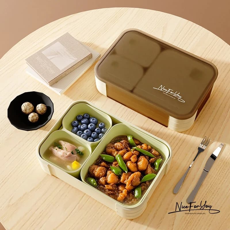 Lunch Box sicuro per microonde con scomparti divisi Contenitore Bento a prova di perdite Preparazione di pasti per insalata Conservazione di alimenti per frutta