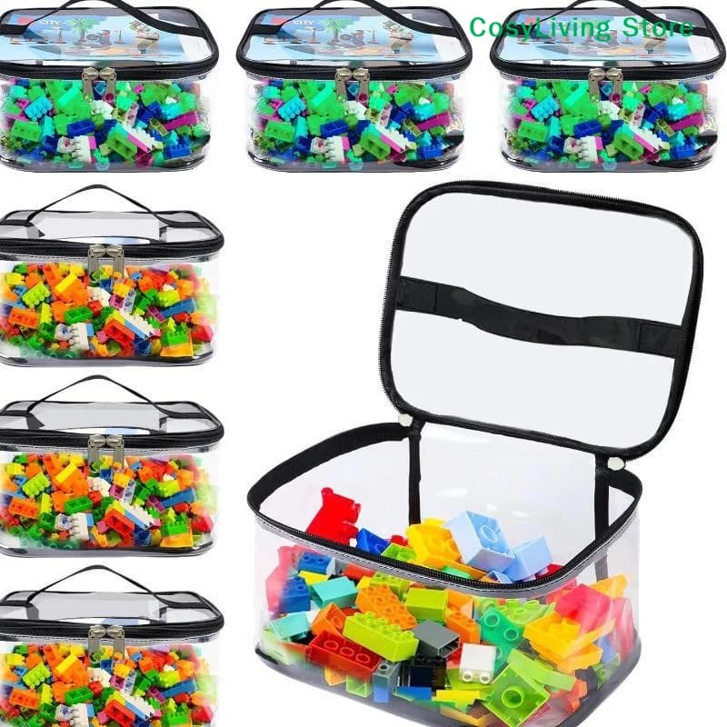 [CL]Transparent Mesh Zipper Toy Storage Bag Large Capacity Puzzle And Block Organizer For Toy And Building Block Storage[CL]