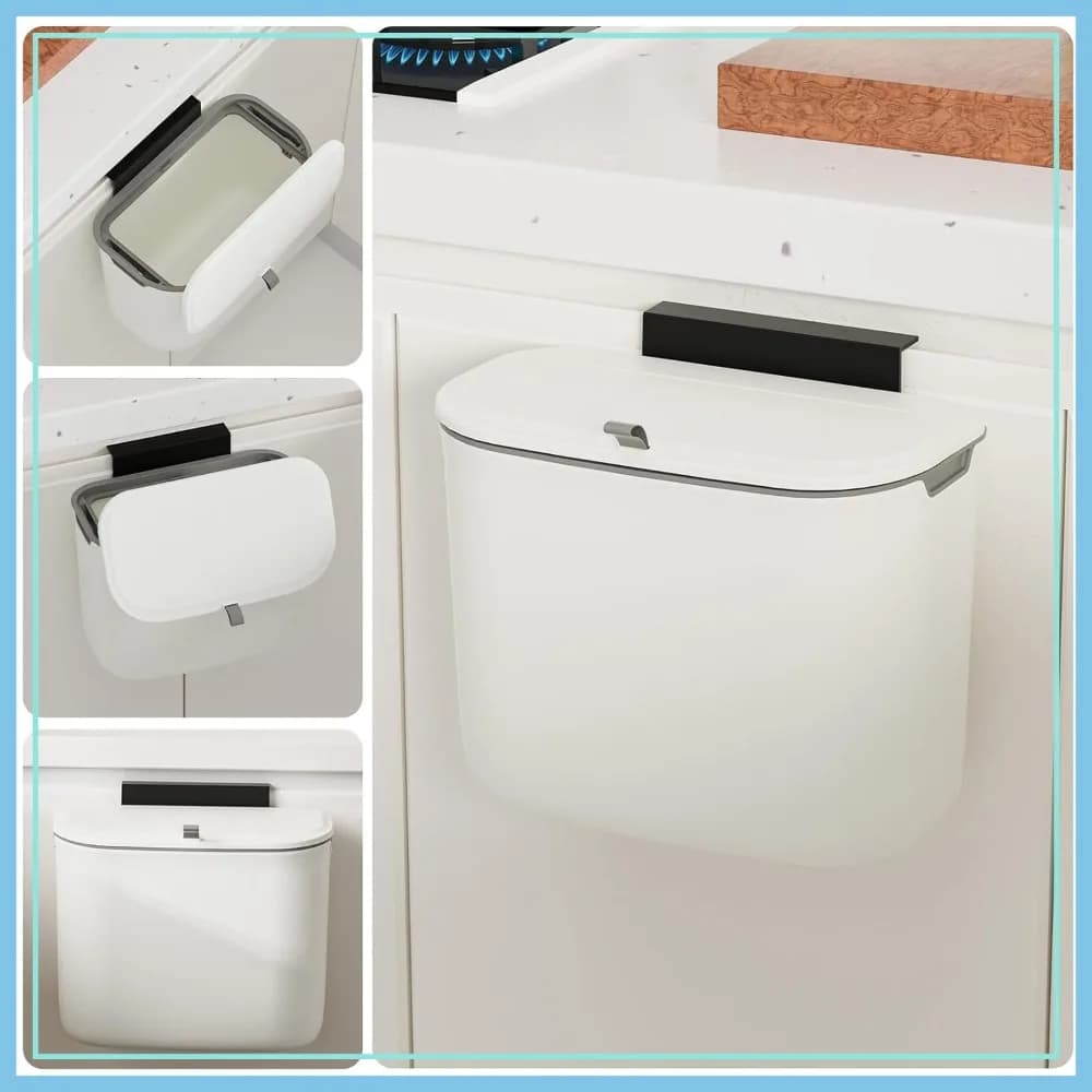 Contenitore per Compostaggio da 7,2 Litri con Coperchio, Bidone Inodore da Appendere Sotto il Lavello per Cucina, Bagno, Ufficio e Camper